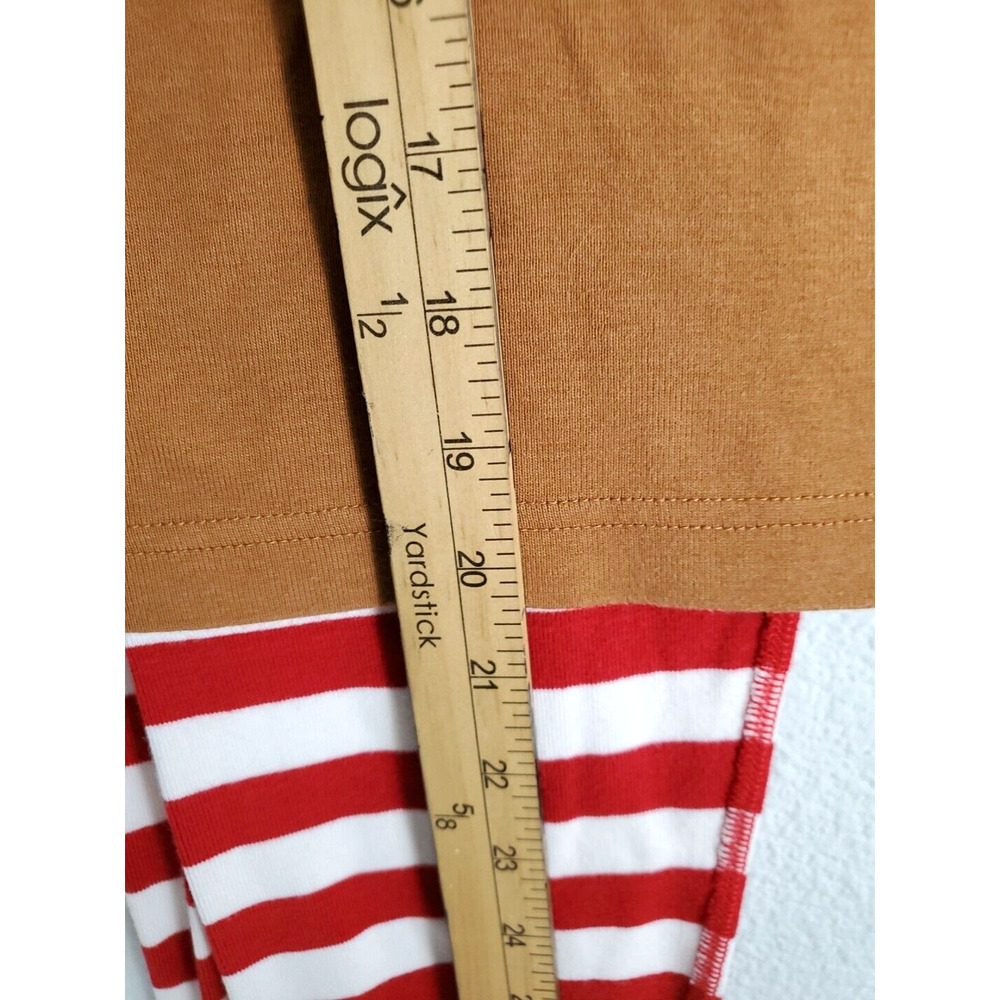 Hanna Andersson Pajama Set Kid 140 US 10 Holiday Deer Long John Red White Stripe - Picture 6 of 14
